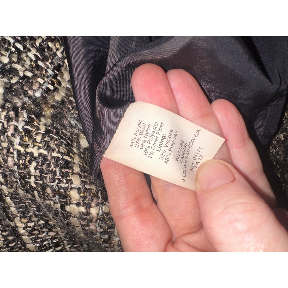 R1 J.Crew Pepper Tweed Sheath Dress Size 8 Black Tan Career Work Classic - Picture 9 of 9